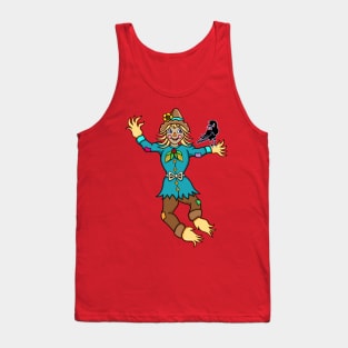 Cute Dancing Scarecrow and Crow Tank Top